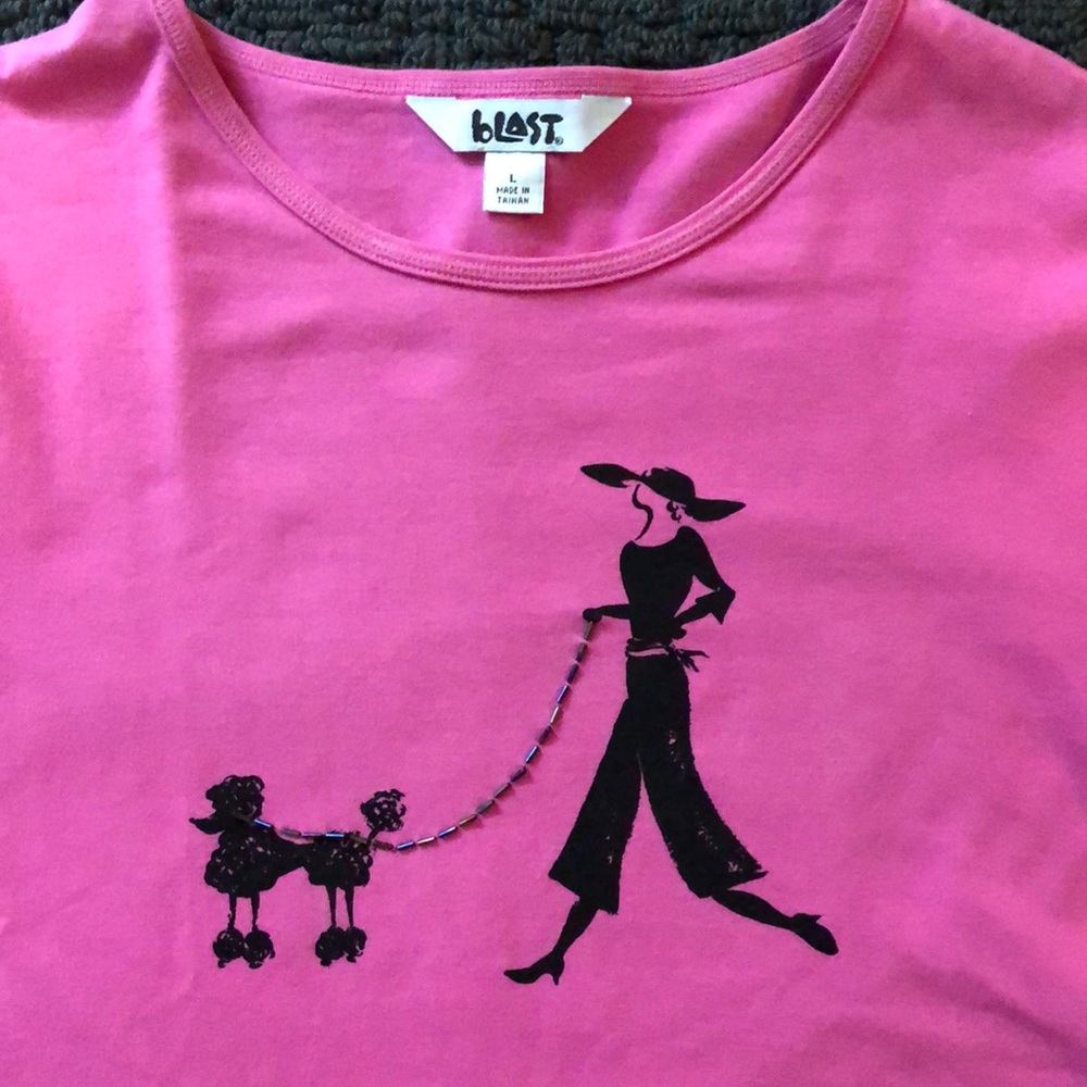 Nordstrom's Short Sleeve Poodle Tshirt Sz L